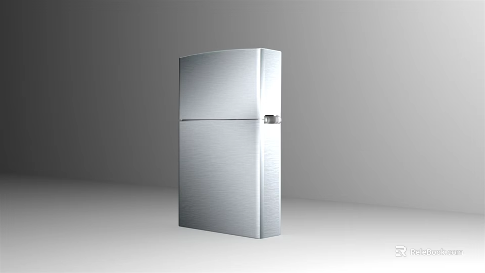 Silver Double Door Refrigerator With Modern Stainless Steel Design For Household Use 3d model 