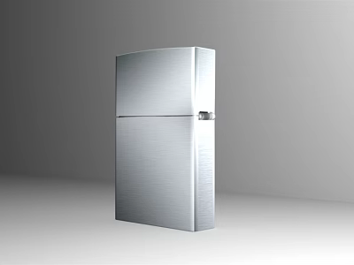 Silver Double Door Refrigerator With Modern Stainless Steel Design For Household Use 3d model