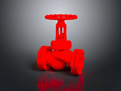 Household Essentials Red Gate Valve With Wheel Handle For Home Plumbing Use 3d model