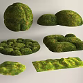 Different Shaped Green Grass Clumps For Landscaping And Decorative Use 3d model