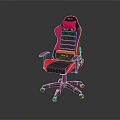 Red And Black Gaming Chair With Adjustable Armrests And Swivel Base Design