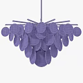Modern Artistic Unique Shaped Chandelier With Circular Translucent Shades And Metal Frame