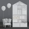 Stylish Entryway and Side Cabinet Decor with Angel Silhouette Small House Models Books and Blanket