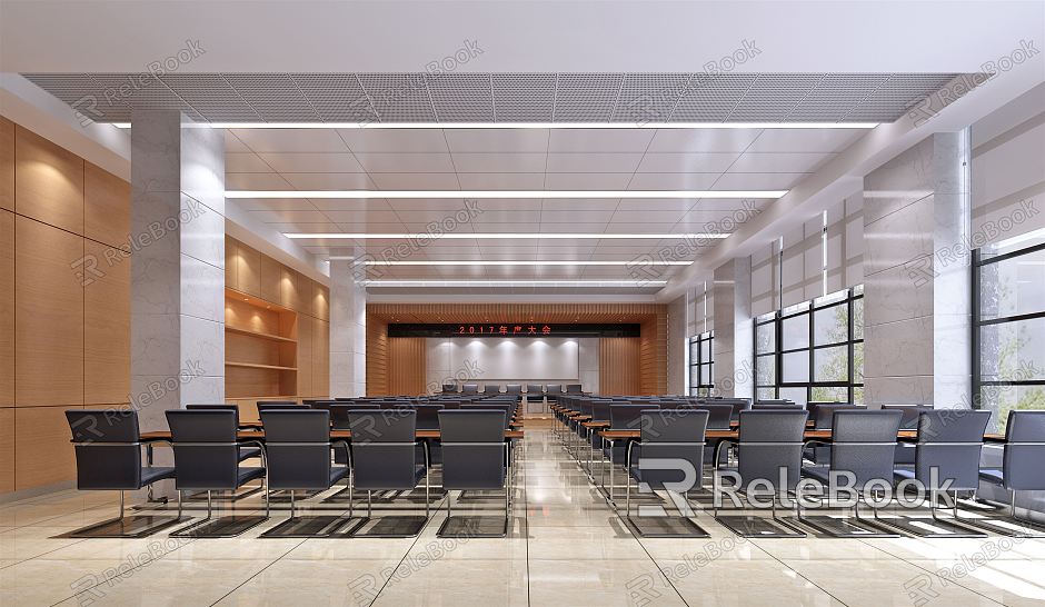 Modern conference hall company video room multi-functional conference room conference tables and chairs model