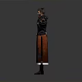 Detailed Male 3D Character With Red Black Outfit Belt And Arms Outstretched