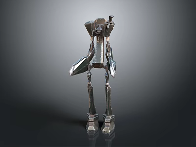 Detailed Futuristic Humanoid Silver Robot With Mechanical Limbs And Armor 3d model