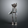 Detailed Futuristic Humanoid Silver Robot With Mechanical Limbs And Armor
