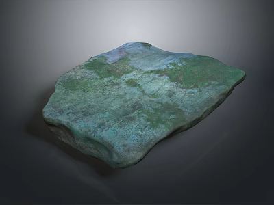Natural Green Blue Stone With Textured Surface And Irregular Shape 3d model