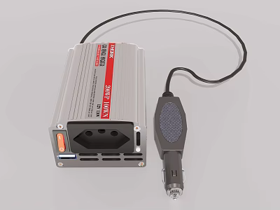 Industrial Power Inverter 12V DC to 220V AC With Car Cigarette Lighter Plug and Outlet 3d model