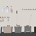 Mop Pool Mop Rack Towel Mop 3d model