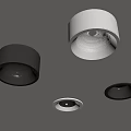 Modern Ceiling Mounted Downlights And Spotlights In White And Gray Styles 3d model