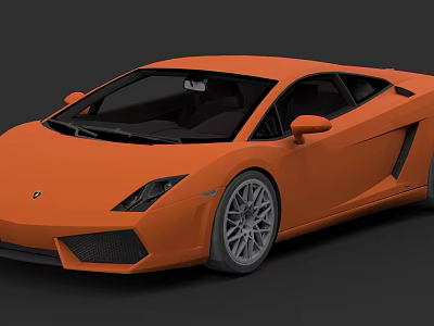 Orange Sports Car With Sleek Aerodynamic Design And Alloy Wheels 3d model