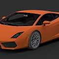 Orange Sports Car With Sleek Aerodynamic Design And Alloy Wheels