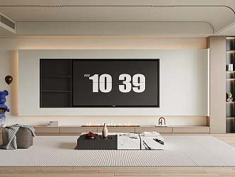 TV background wall TV fireplace ornaments 3d model
