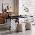 -Ji Feng Big Board Table Tea Table and Chair Combination Tea Table Tea Table Tea Room Tea Table 3d model