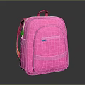 Pink Backpack Featuring Front Pocket Yellow Zipper And Adjustable Straps Design 3d model
