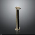 Elegant Classical Fluted Marble Column With Ornate Capital And Green Accents