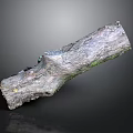 Weathered Wooden Log With Green Moss Growth And Metallic Surface Texture