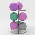 Colorful Fitness Exercise Balls For Balance Training On Multilayer Metal Storage Rack