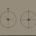 Two Circular Metal Frame Wall Mounted Clocks With Minimalist Dials On Light Colored Wall