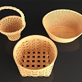 Storage Basket Bamboo Basket Vegetable Basket Basket Bamboo Basket Storage Box Dustpan Children's Bed Cat Nest 3d model