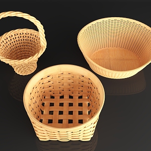 Storage Basket Bamboo Basket Vegetable Basket Bamboo Basket Storage Box Dustpan Children's Bed Cat Nest 3d model