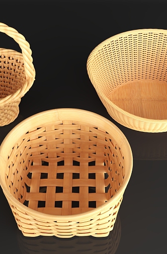 Storage Basket Bamboo Basket Vegetable Basket Bamboo Basket Storage Box Dustpan Children's Bed Cat Nest 3d model