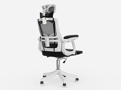 Ergonomic Office Chair With Mesh Back Headrest Adjustable Armrests And Swivel Casters 3d model