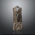 Modern Beige Vest And Wide Leg Pants With Collared Shirt Fashion Ensemble