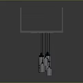 Modern Minimalist Lighting Combination With Long Rectangular Structure And Black Pendant Lights