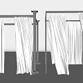 White Curtains Hanging On Modern Curtain Rods For Home Interior Design