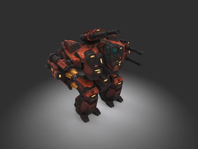 Red Black Heavy Duty Industrial Equipment With Mechanical Arms And Complex Structure 3d model