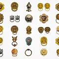 Various Ornate Metal Door Knockers With Gold And Silver Finishes