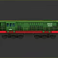Indian Railways Green Red Locomotive Model With Yellow Railings And Detailed Design