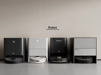Different Robot Vacuum Cleaners From Multiple Brands With Modern Stylish Designs For Home Cleaning 3d model