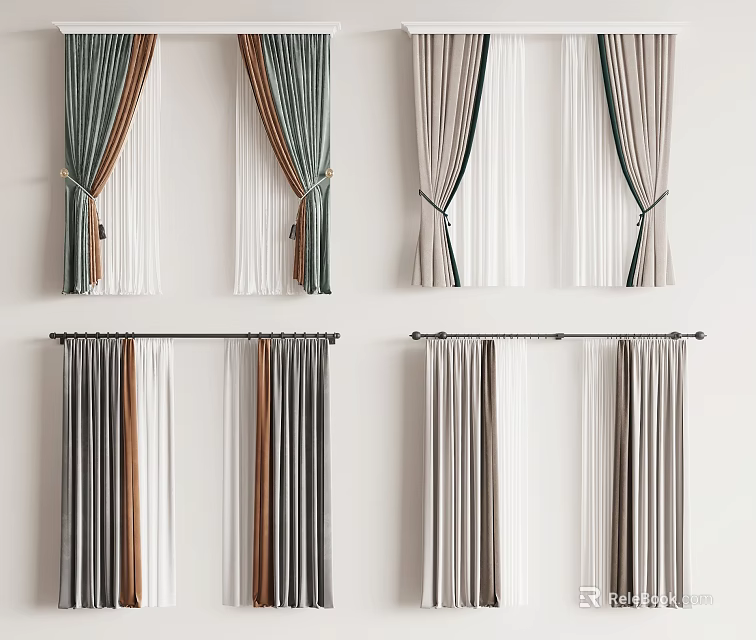 Various Curtain Designs For Home Decoration Inspiration 3d model 
