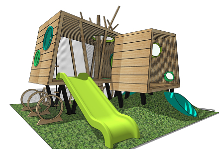 Modern slide children's fun slide 3d model