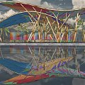 Leaf-shaped porch pavilion 3d model