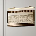 Elegant Modern Wall Decor Artwork With Gold Metal Frame And LED Strip Light