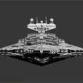 Futuristic Large Warship Model With Detailed Hull And Command Tower Design 3d model