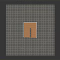 Multi Level Wooden Staircase Model With Transparent Walls And Grid Base