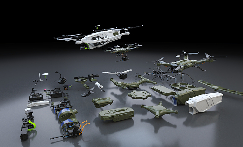 Modern Drones 3d model