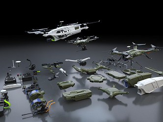 Modern Drones 3d model