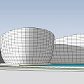 Modern Circular Building Design With Green Roof and Front Plaza Area