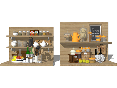 Modern Kitchen Supplies Kitchen Supplies Ornaments Combination 3d model