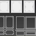 Collection Of Frames With Carved Patterns Designs 3d model