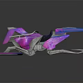 Futuristic Purple And Silver Streamlined Vehicle Design With Transparent Elements 3d model