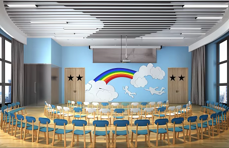 Modern auditorium sound and body classroom 3d model