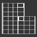 Greenhouse Building Component With Black Structural Frame And Transparent Glass Panels