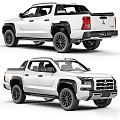 Mitsubishi White Pickup Truck with Black Wheels Rugged Design and Cargo Bed